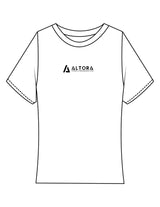 The Baby Tee - White - ALTORA - Center Chest - Printed - Black
