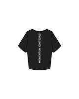 The Crop Tee - Black - Reform Studios - Left Chest & Back Vertical - Printed - White