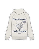 The Mens Hoodie - Washed Bone - MD Hyperbaric - Left Chest Round & Back Diamond - Printed - Navy