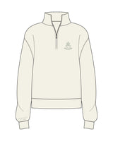 The Womens 1/4 Zip - Off White - Spa Kingston - Left Chest - Printed - Sage