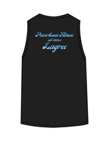 The Classic Full Length Tank - Black - Powerhouse Fitness - Center Chest & Back Stacked - "Lagree" Printed - Teal