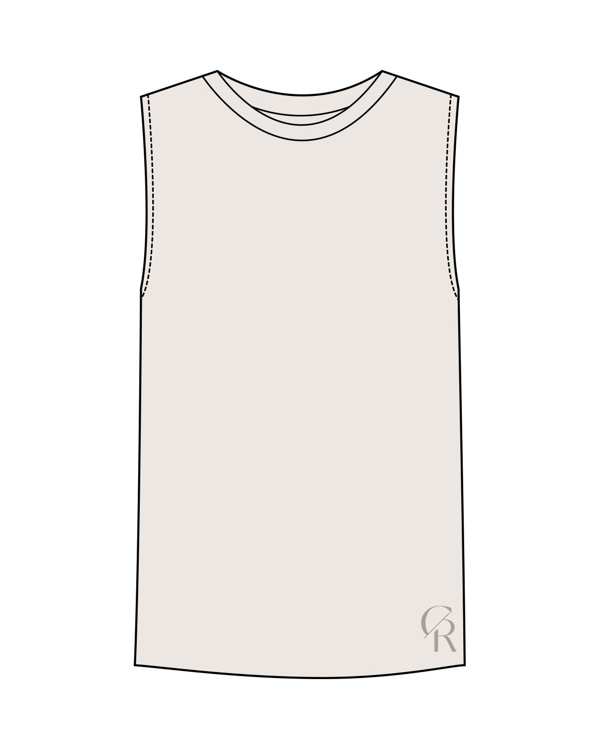 The Mens Tank - Bone - Core Reform - Bottom Left Corner - Printed - Tone on Tone