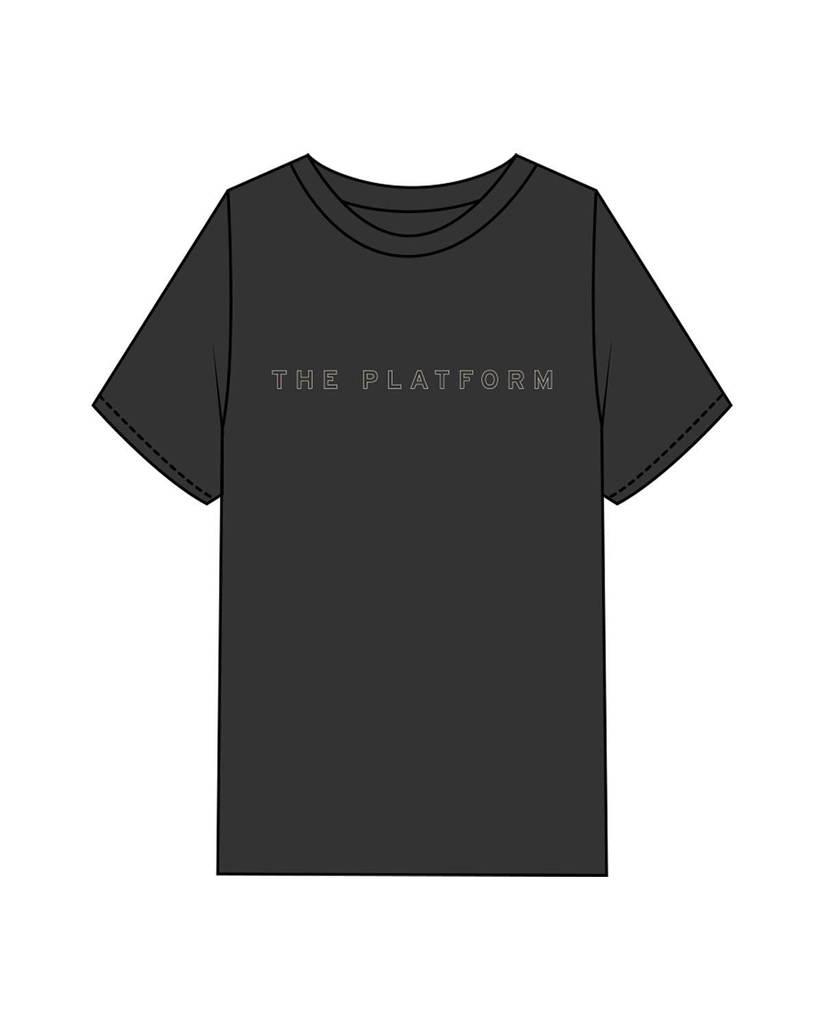 The Mens Heavyweight Tee - Washed Black - The Platform Studio - Center Chest & Center Back - Printed - Off White