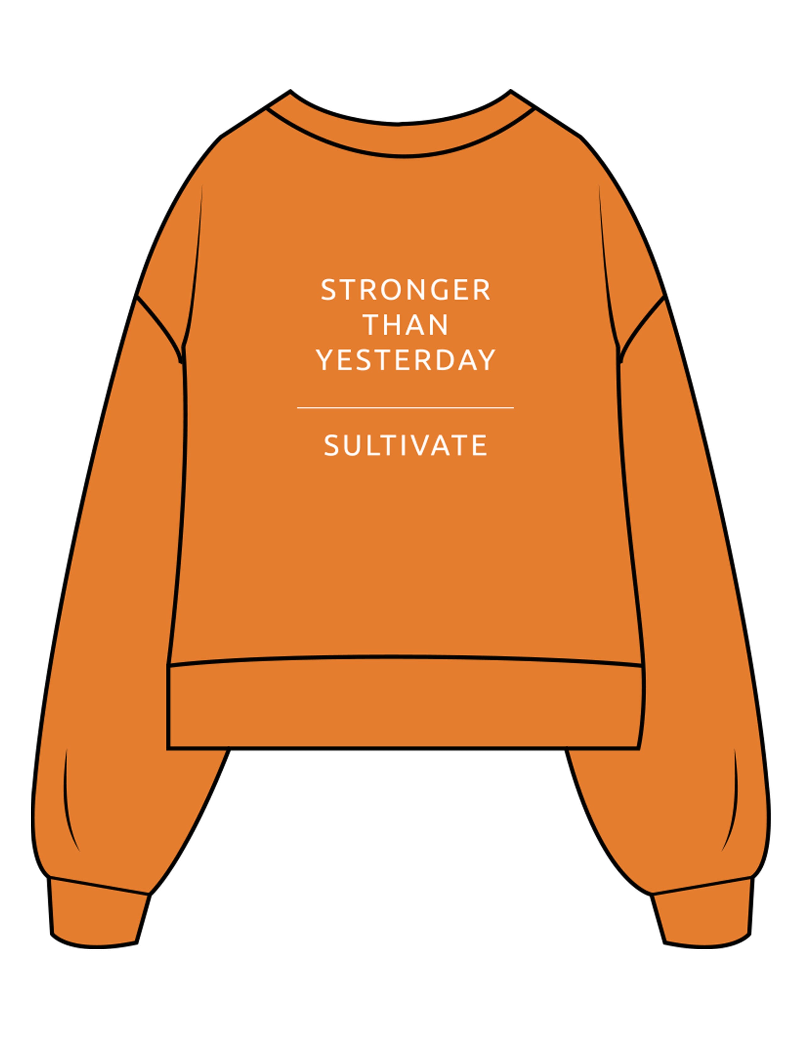 The Womens Heavyweight Crop - Autumn - Sultivate - Center Chest & Back Stacked - Printed - White