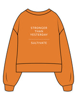 The Womens Heavyweight Crop - Autumn - Sultivate - Center Chest & Back Stacked - Printed - White