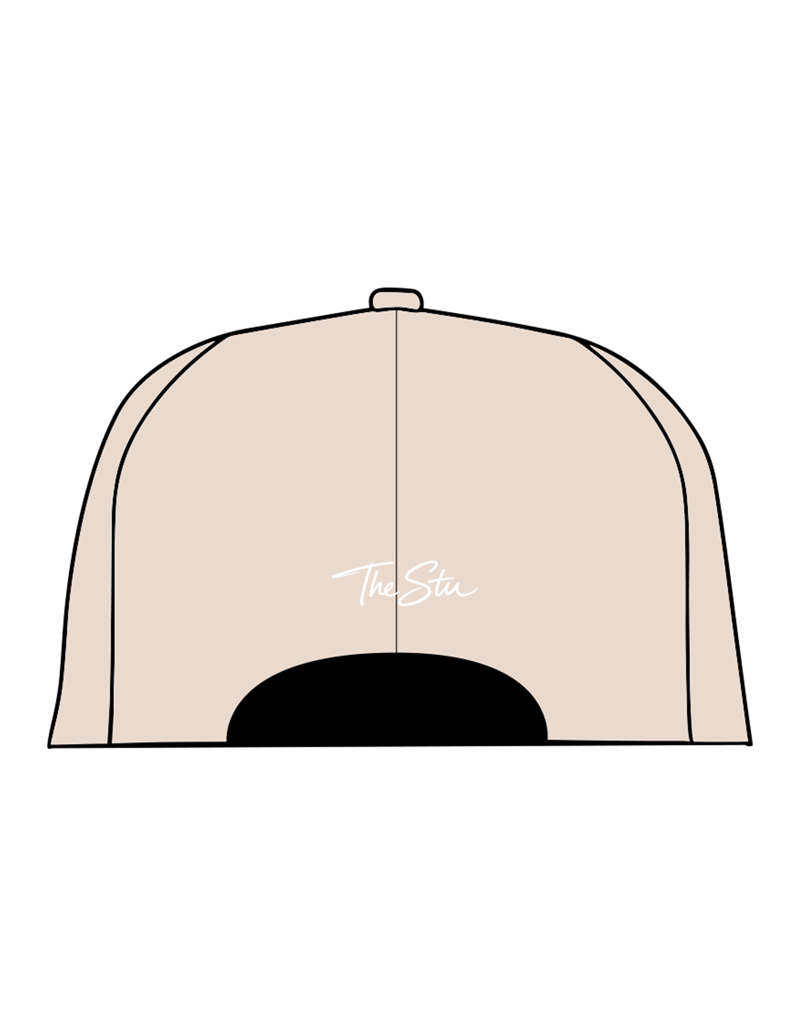 The Dad Hat - Stone - The Stu - Center Crown & Back Panel - EMB - White