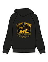 The Mens Hoodie - Black - ML Contracting LLC - Left Chest Flag & Back Image - Printed - Full Color