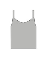 The Micro Rib Strappy Crop Tank - Heather - Coach Code - Back Center - "Coach Code" - Printed - White