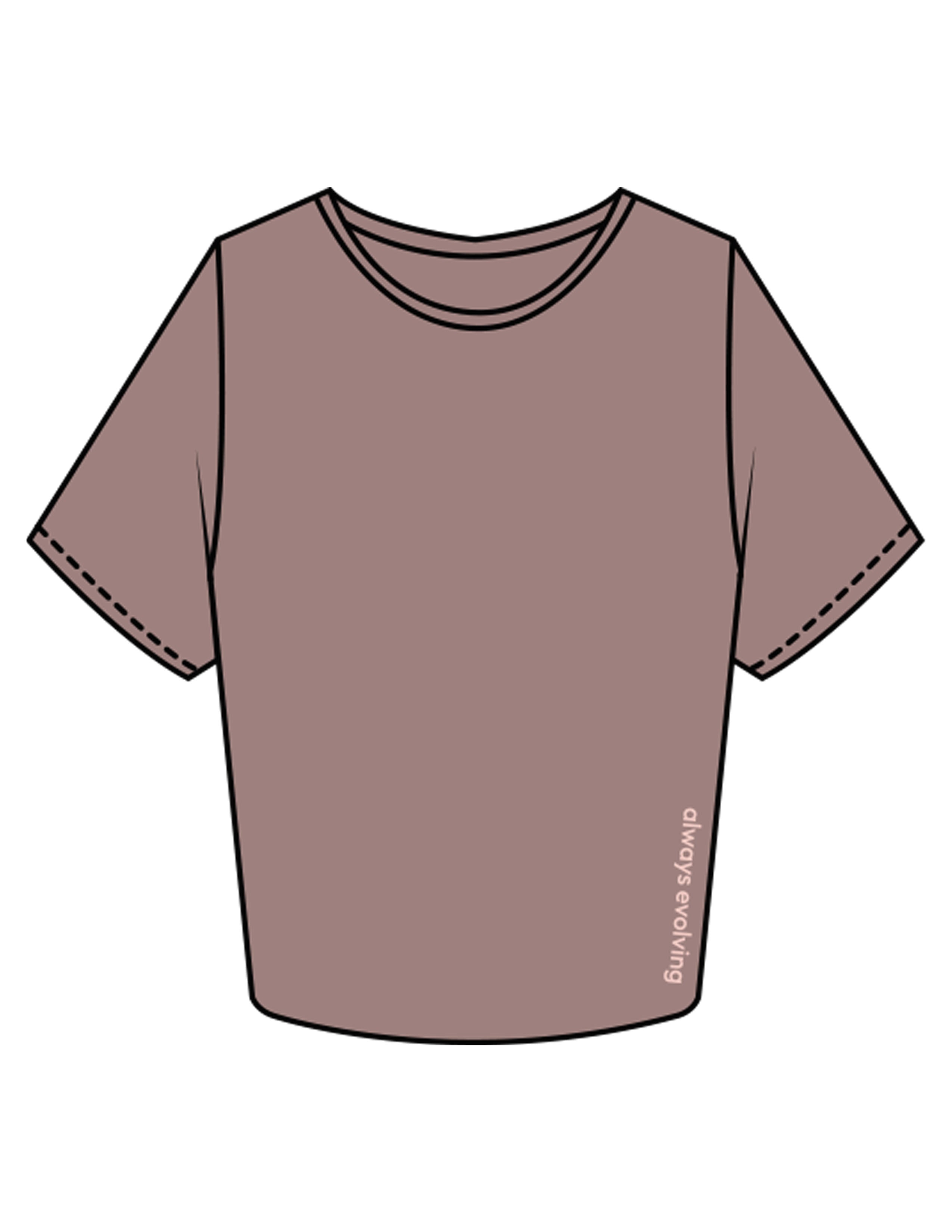 The Crop Tee - Clay - Drench - Front Lower Left - Printed - Sherbert