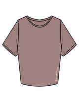 The Crop Tee - Clay - Drench - Front Lower Left - Printed - Sherbert