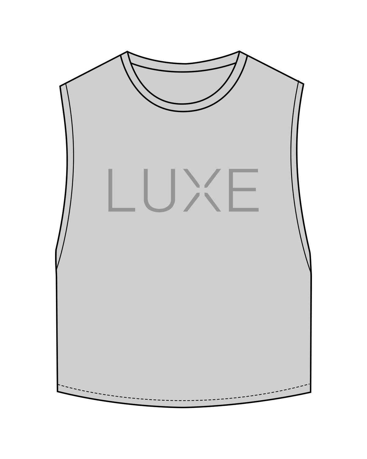 The Crop Muscle Tank - Storm - Lagree Luxe - Center Chest - Printed - Tone on Tone