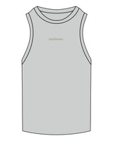 The Ribbed Full Length Tank - Storm - Motivate Movement - Center Chest - Embroidered - Tone on Tone