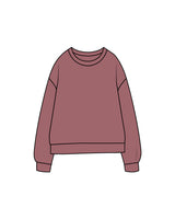 The Midweight Unisex Crewneck - Washed Maroon - Drench - Center Back Logo & Back Neckline - Printed - Tone on Tone