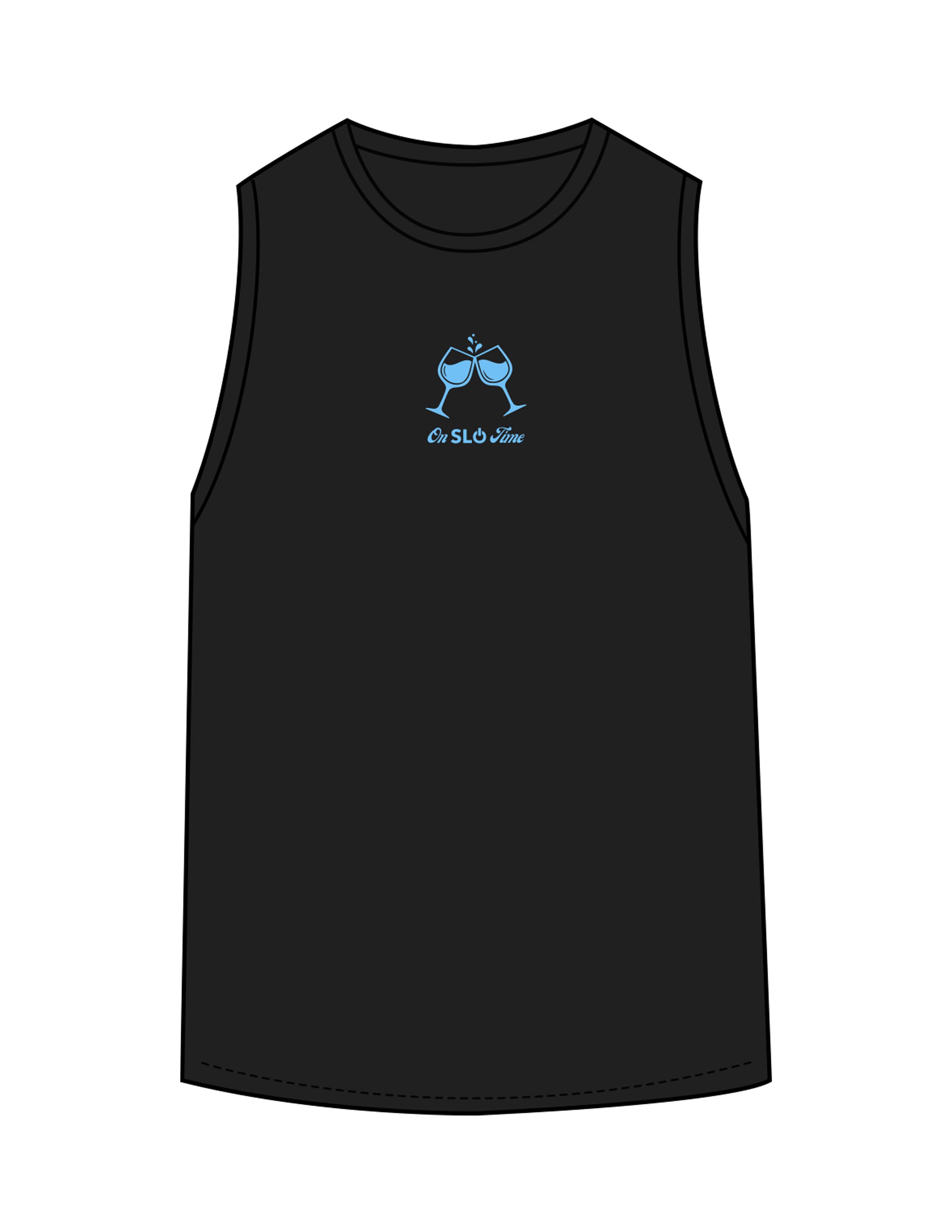 The Classic Full Length Tank - Black - Powerhouse Fitness - Center Chest & Back Stacked - "Lagree" Printed - Teal