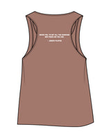 The Crop Tank - Clay - Move Studio - Left Chest Stacked & Back Center Stacked - Printed -  White
