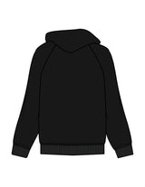 The Womens Hoodie - Washed Black - Saltvault Location - Left Chest & Right Sleeve - Printed - Blue
