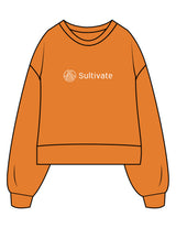 The Womens Heavyweight Crop - Autumn - Sultivate - Center Chest & Back Stacked - Printed - White