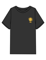 The Mens Heavyweight Tee - Washed Black - Try Smile Collective - Left Chest & Back Stacked "SMILE" - Printed - Full Color