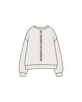 The Womens Crewneck - Bone - Reform Studios - Left Chest & Back Vertical - Printed - Black