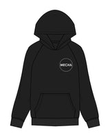 The Womens Hoodie - Black - MECHA - Left Chest - White