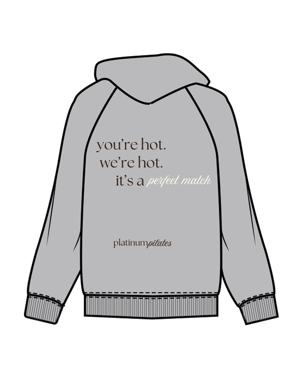 The Womens Hoodie - Storm - Platinum Pilates - Left Chest & Back Stacked - Printed - Full Color