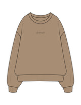 The Mens Crewneck - Sand - Drench - Center Chest - Embroidered - Tone on Tone