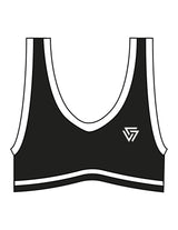 The Piped Bra - Black - LVL - Left Chest Icon & Center Back - Printed - White