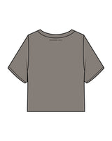The Heavyweight Crop Tee - Washed Gray - Spa Kingston - Center Chest & Back Neckline - Printed - Black