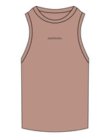 The Ribbed Full Length Tank - Clay - Motivate Movement - Center Chest - Embroidered - Tone on Tone
