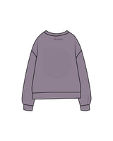 The Midweight Unisex Crewneck - Washed Plum - Drench - Center Back Logo & Back Neckline -  Printed - Tone on Tone