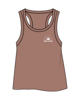 The Crop Tank - Clay - Move Studio - Left Chest Stacked & Back Center Stacked - Printed -  White