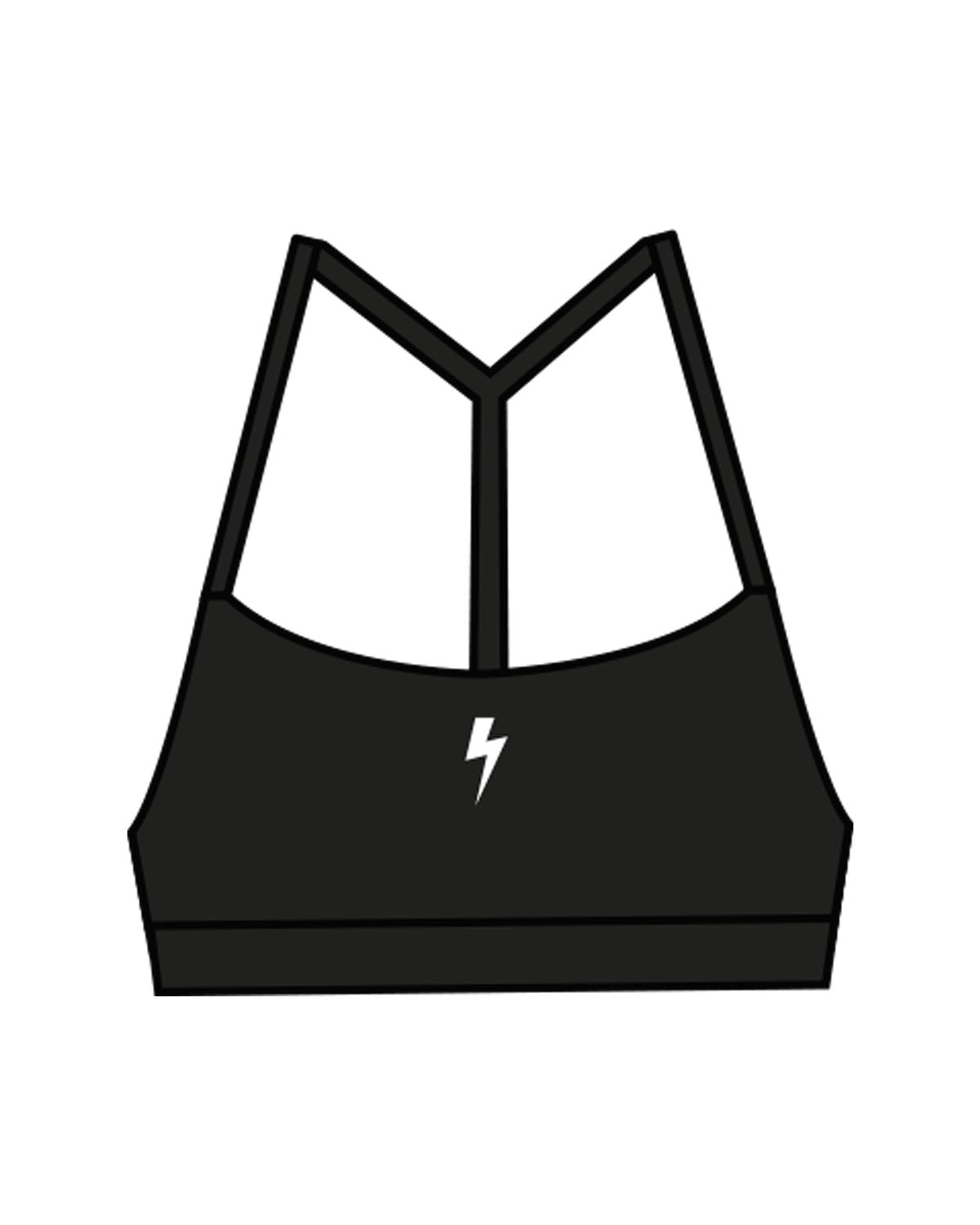 The Basic Bra - Black - Heroes Fitness - Center Chest & Center Back - Printed - White