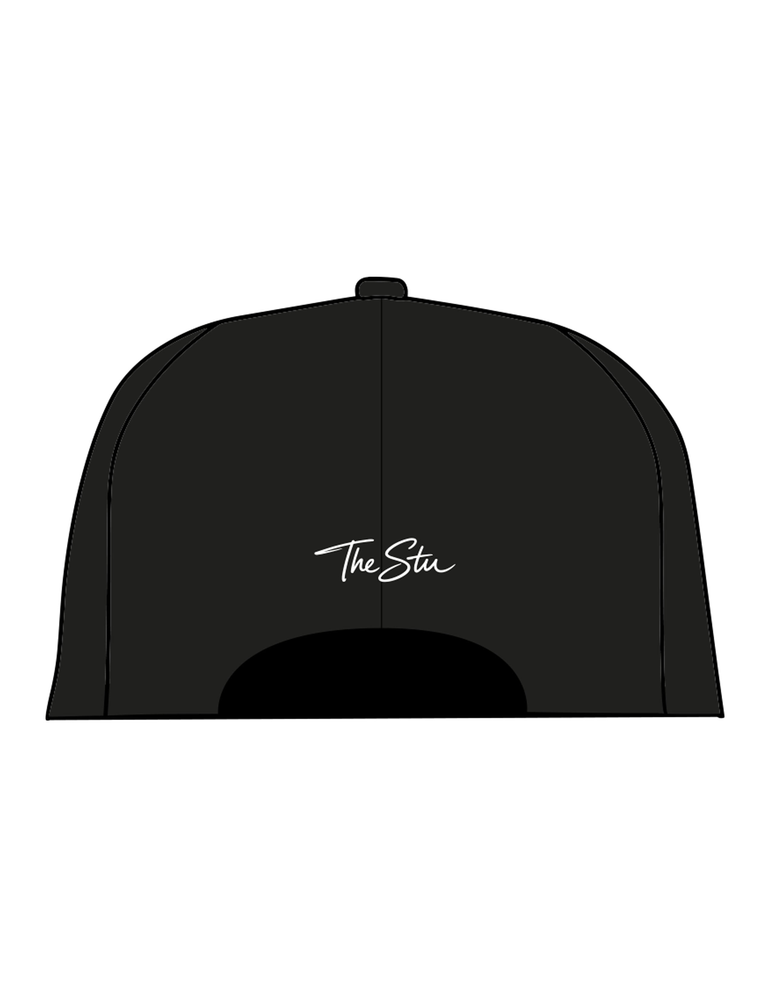 The Dad Hat - Black - The Stu - Center Crown & Back Panel - EMB - White
