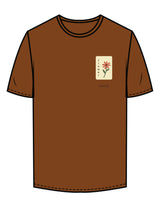The Mens Tee - Chocolate - Barnes. The Label - Left Chest Flower - Printed - Full Color