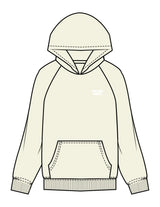 The Womens Hoodie - Butter - Golden Hour - Left Chest Stacked & Back Stacked - Printed - White