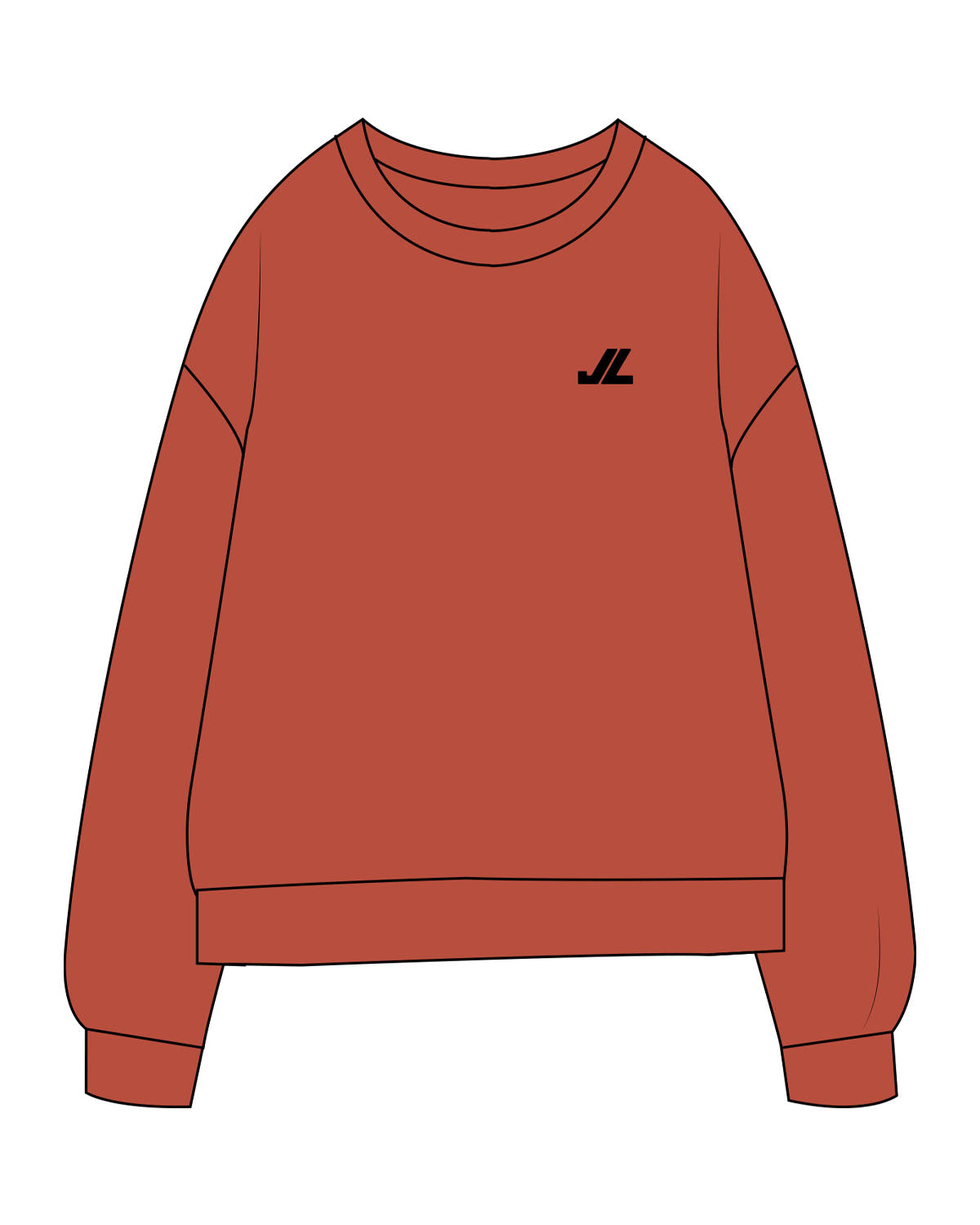 The Midweight Unisex Crewneck - Washed Amber - JL Marketing - Left Chest - Printed - Black