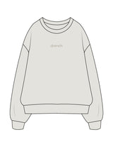 The Mens Crewneck - Washed Bone - Drench - Center Chest - Embroidered - Tone on Tone