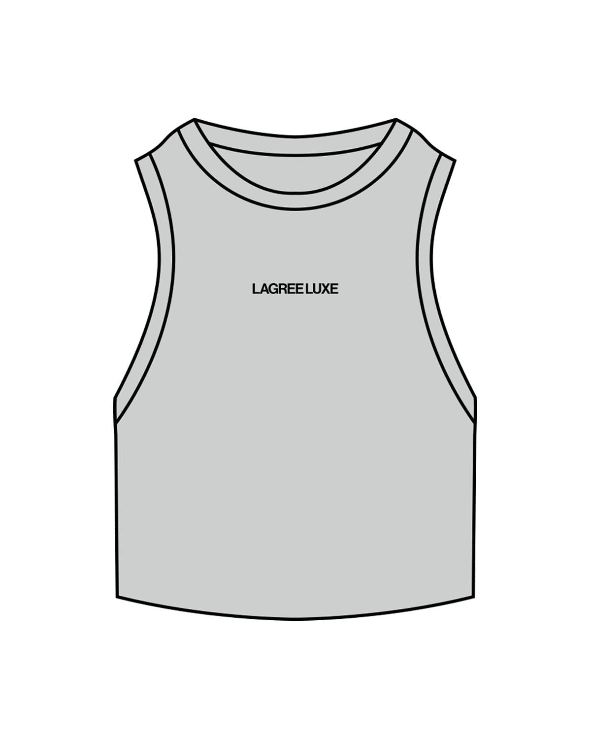 The Ribbed Crop Tank - Storm - Lagree Luxe - Center Chest "LAGREELUXE" - Embroidered - Black