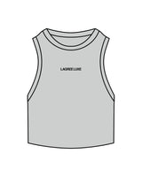 The Ribbed Crop Tank - Storm - Lagree Luxe - Center Chest "LAGREELUXE" - Embroidered - Black