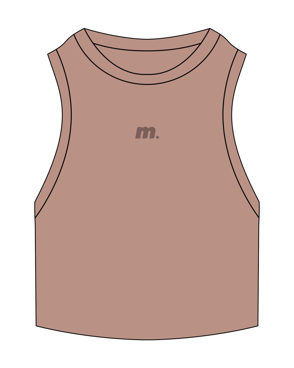 The Ribbed Crop Tank - Clay - Motivate Movement - Center Chest - Embroidered - Tone on Tone