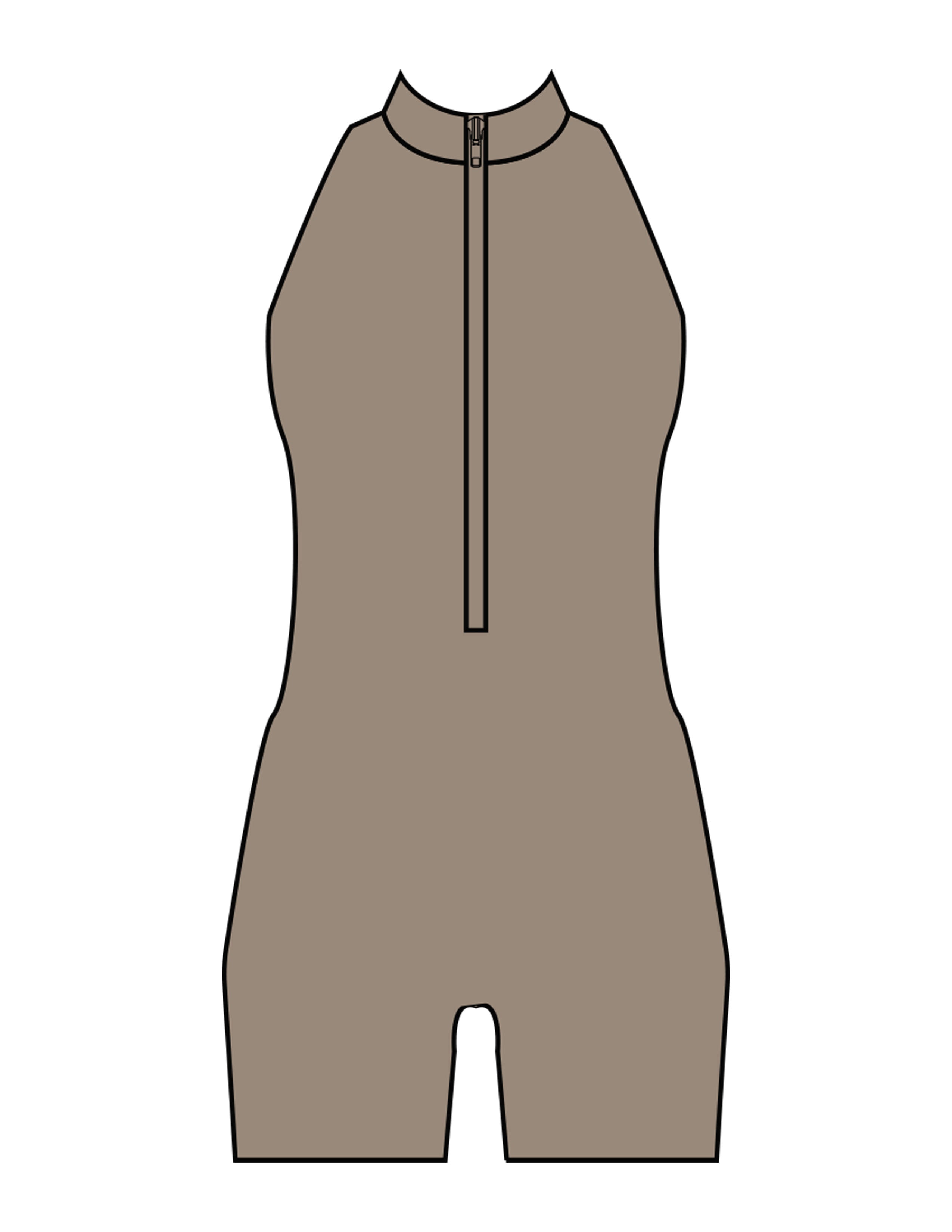 The High Neck Zip Jumpsuit - Brown - The Whole You Wellness - Back Neckline - Printed - Full Color