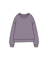 The Midweight Unisex Crewneck - Washed Plum - Drench - Center Back Logo & Back Neckline -  Printed - Tone on Tone