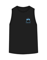 The Classic Full Length Tank - Black - Powerhouse Fitness - Left Chest & Back Stacked - "PIlates" Printed - Teal