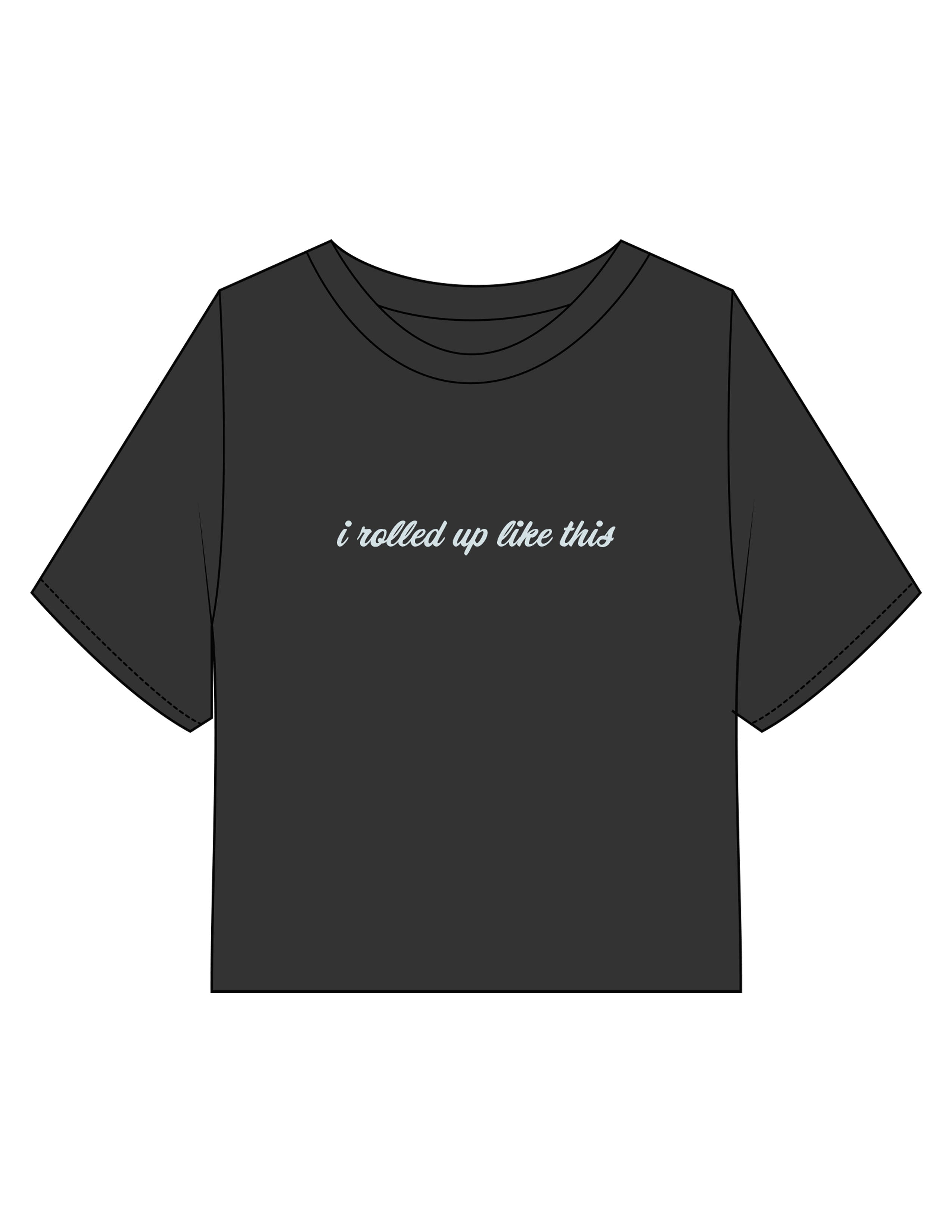 The Heavyweight Crop Tee - Washed Black - Movement With Chels - Center Chest & Back Neckline - Printed - Light Blue