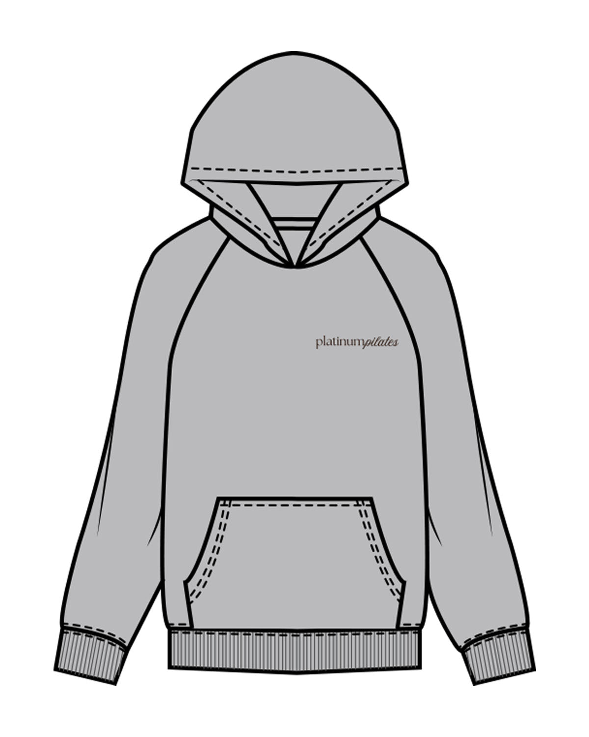 The Womens Hoodie - Storm - Platinum Pilates - Left Chest & Back Stacked - Printed - Full Color