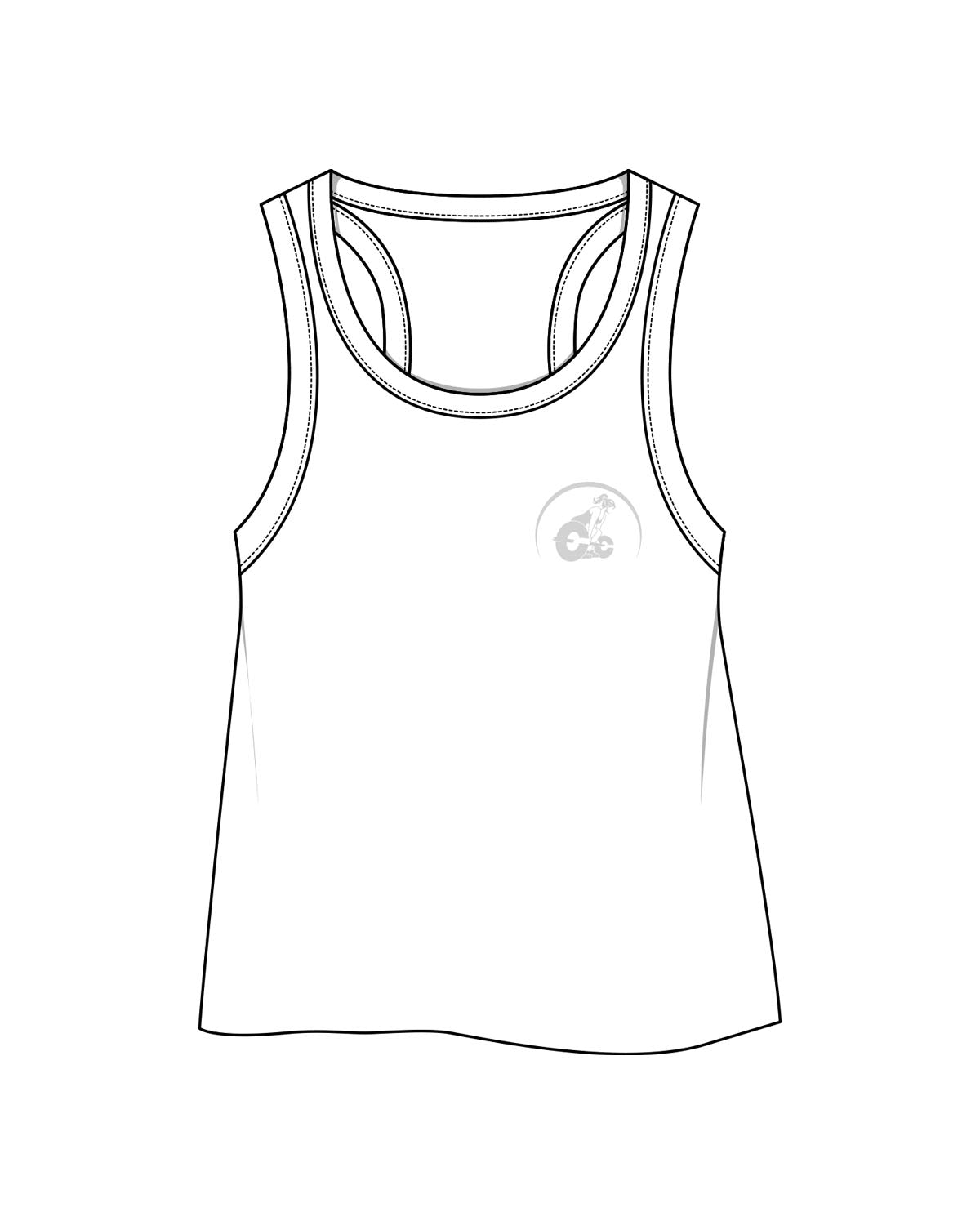 The Crop Tank - White - Coach Code - Left Chest - Icon - Printed - Grey