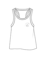 The Crop Tank - White - Coach Code - Left Chest - Icon - Printed - Grey