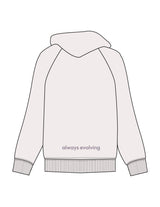 The Mens Heavyweight Hoodie - Bone - Drench - Front Pocket & Lower Back - Printed - Washed Plum