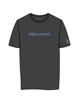 The Womens Tee - Charcoal - BlueCarrot - Center Chest & Left Sleeve - Printed - Blue