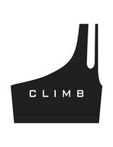 The One Shoulder Bra - Black - LVL - Center Chest & Back Icon - Printed - White